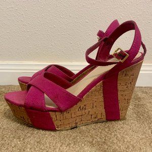 Fioni Purple Suede Wedges - Size  7